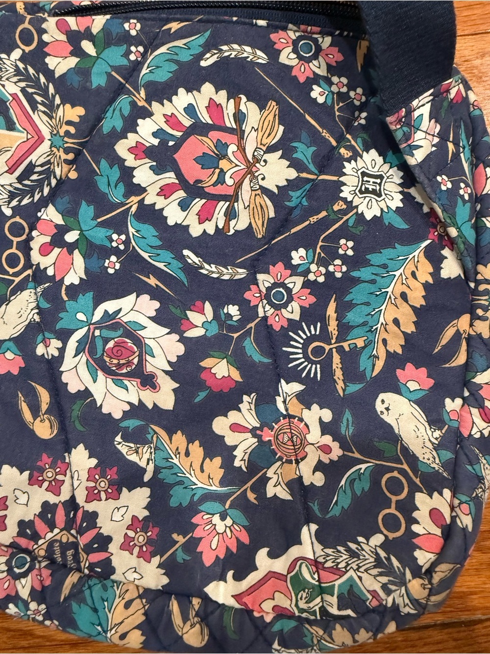 Vera Bradley Navy Floral Quilted Crossbody Sling Bag - Picture 8 of 15